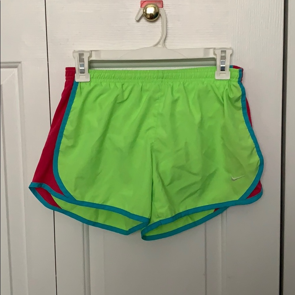 Neon green Nike Dri-Fit shorts